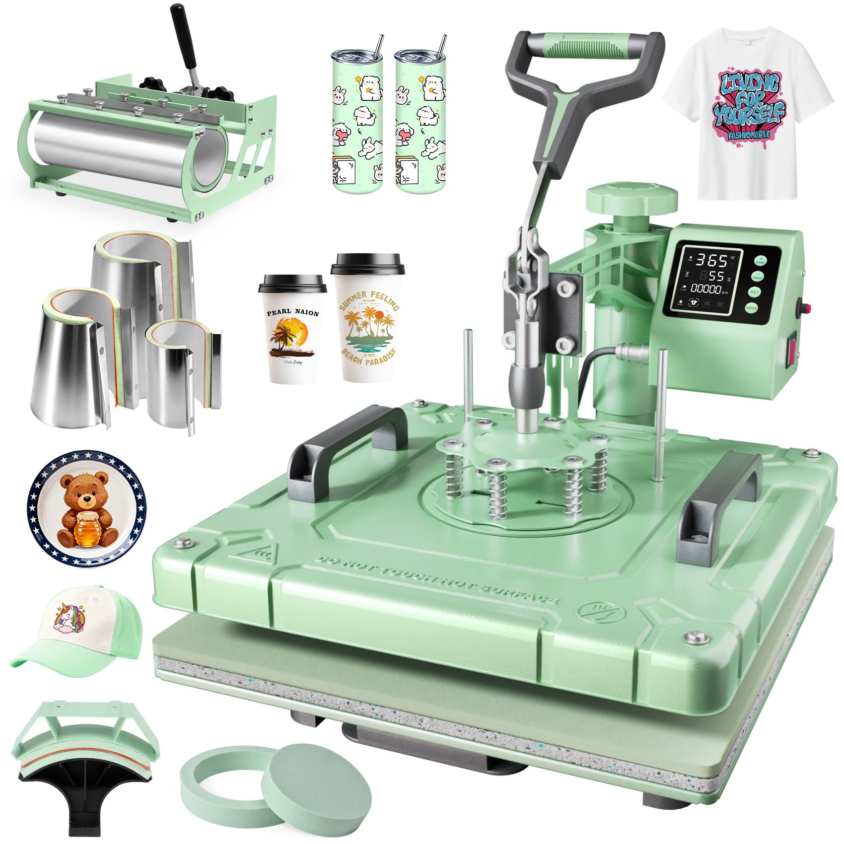 Amazon.com: Seeutek 8 in 1 Heat Press Machine 15x15 Inch, Heat